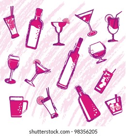 design glasses & bottles vector