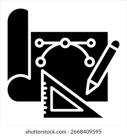 Ilustración vectorial de icono de glifo de diseño