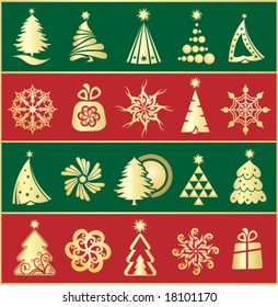 design gold christmas elements