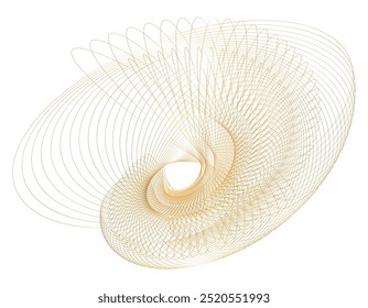 Design gold element for Flowing Lines, Textile Design, Interior, Home Decor, Beauty for Banner, Web-design, Presentation, package. Icon, Logo, and Background made of Circular Dots, Lines, and Spirals
