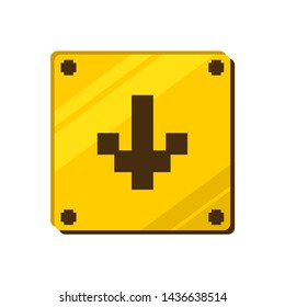 Design of golden block with arrow symbol