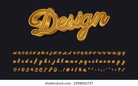 Design golden text effect vector illustration
