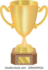Design of golden trophy cup 