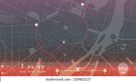 design gps map city . beautiful line neon background.