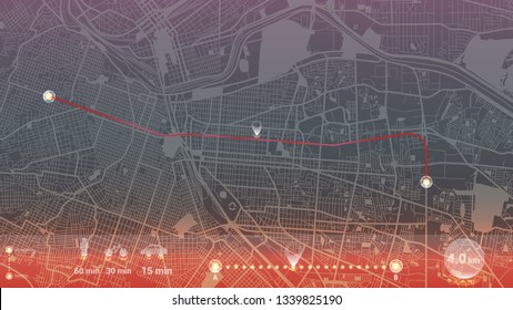 design gps map city el paso. beautiful line neon background.