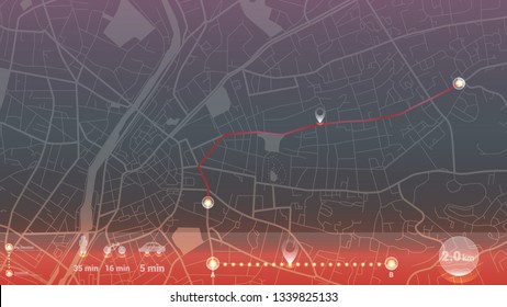 design gps map city la Mans. beautiful line neon background.