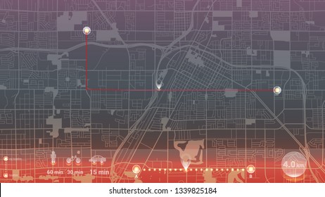design gps map city las vegas. beautiful line neon background.