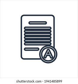 The design of the grade paper education outline icon pack vector illustration, this vector is suitable for icons, logos, illustrations, stickers, books, covers, etc.