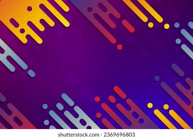 Diseño con un gradiente de azul y violeta, los contornos de formas abstractas de color oblicuo.