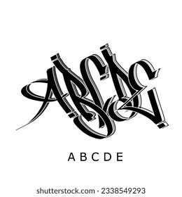 Design Graffiti Vector A B C D E