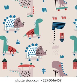 diseño grafico dinosaurio completo baground vector