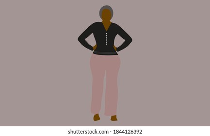 Design with grandmother african american. Vector illustration.