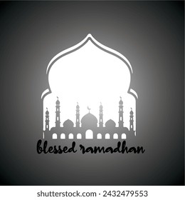 diseño gráfico bendecido ramadán vector