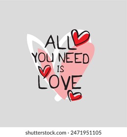 design graphic all you need is love vector art