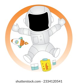 design graphic astronaut in space two vector