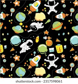 DESIGN GRAPHIC ASTRONOUT IN SPACE VECTOR