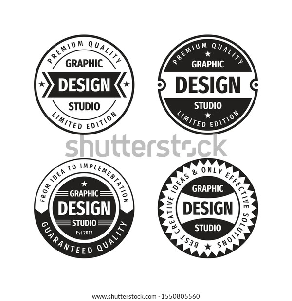 Design Graphic Badge Logo Vector Set Stock Vector Royalty Free
