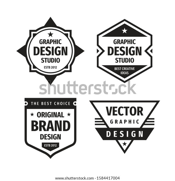Design Graphic Badge Logo Vector Set Stock Vector Royalty Free