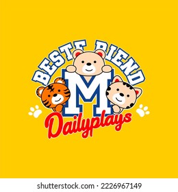 design graphic bear bestfriends for t shirt printing kids