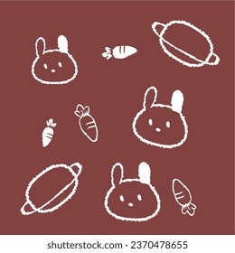 design graphic bear and carrot vector