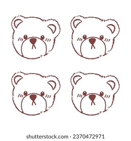 design graphic bear four cute vector art