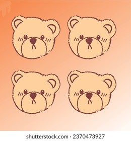 design graphic bear four cute baground vector