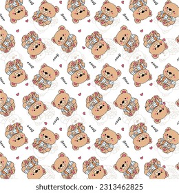 DISEÑAR ARTE DE AMOR DEL VECTOR DEL OSO GRÁFICO