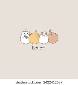 design graphic bottom cat vetor art