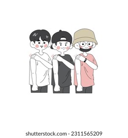 design graphic boy three vector art