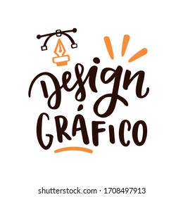 Design Gráfico. Graphic Design.  Brazilian Portuguese Hand Lettering for Design Holiday. Vector. 