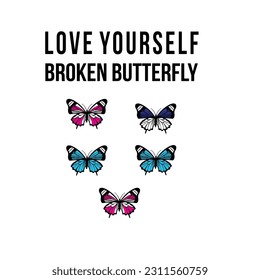 design graphic broken butterfly vector art