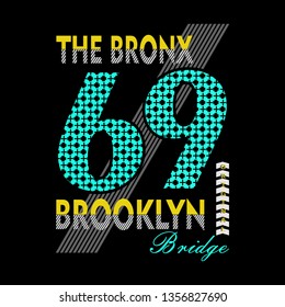 design graphic the Bronx Brooklyn,vector typography artistic concept for modern t-shirt print,illustration art,style