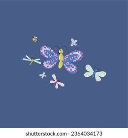 design graphic butterfly pink vector