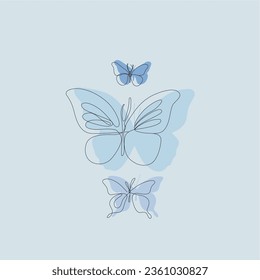 design graphic butterfly three vector