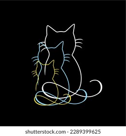 design graphic cat black and white vector