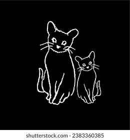 design graphic cat twins vector art