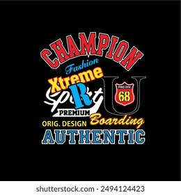 design graphic champion authrentic vector