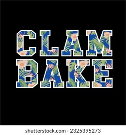 DESIGN GRAPHIC CLAM BAKE VECTOR ART