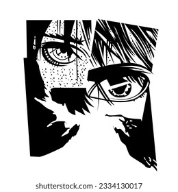design graphic crushed face vector art