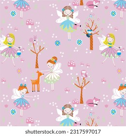 DESIGN GRAPHIC THE CUTE DOLLS ARE AGAIN IN THE GARDEN