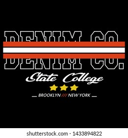design graphic denim,vector typography artistic concept,modern apparel print,illustration art,line,beauty 