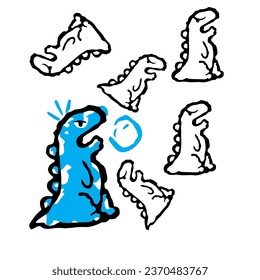 design graphic dinosaurus blue vector art