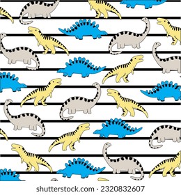 Design-Grafik-Dinosaurier-Linie, Vektorgrafik