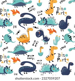 design graphic dinosaurus in party vector art 