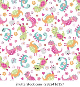 design graphic dinosaurus pink vector art