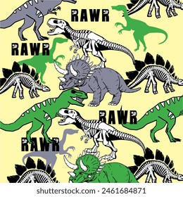 Design Grafik Dinosaurus Rawr Vektorgrafik