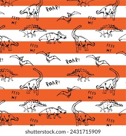 design graphic dinosaurus roar feed me vector