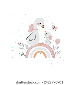 design graphic duck so sweet vector art