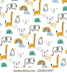 design graphic elephant and friend vector