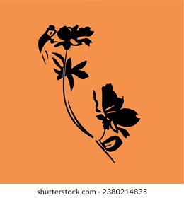 vector negro de flor gráfico de diseño